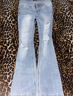 Simple society flared ripped jeans