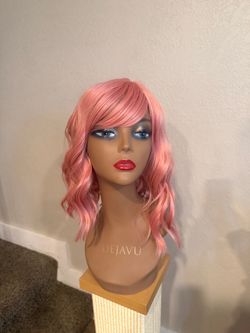 Pink Wavy Bob Wig with Bangs brand new never worn