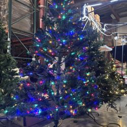 New 7ft Pre Lit Artificial Christmas Tree With  Multifunctional Warm White And Multicolor Lights 
