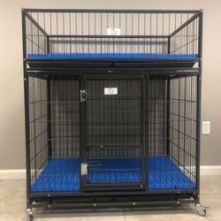 Brand New Heavy Duty Stackable 43” Dog Kennel With Whelping Top Dura Floors Included  
