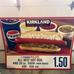 Original Costco Hot Dog And PEPSI(discontinued) Sign