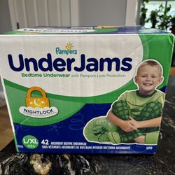 Pampers UnderJams Disposable Bedtime Underwear for Boys, Size L/XL, 42 Count, Super Pack