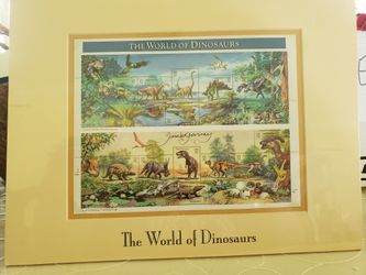 The World Of Dinosaurs, Signed Matted Pane Stamp Set