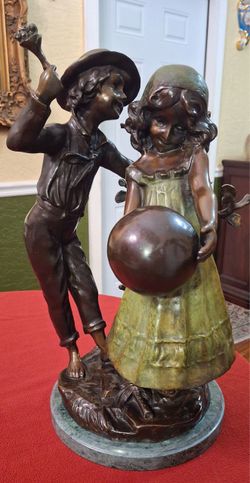 Antique bronze solid statue heavy