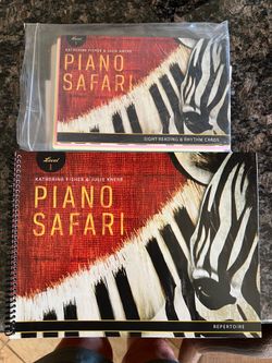 New, unused piano method books, Piano Safari Repertoire and sight-reading cards, Level 1