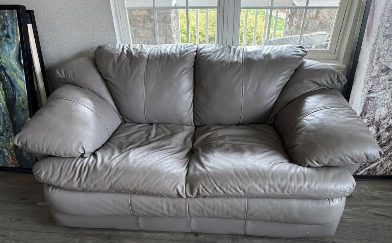 Gray Leather Sofa