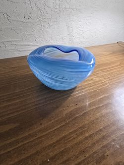 hand-blown studio art glass bowl