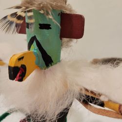 Authentic Collectible Handcrafted Kwahu (Eagle) Kachina Doll - Authentic Southwest Spirit Art, 7"