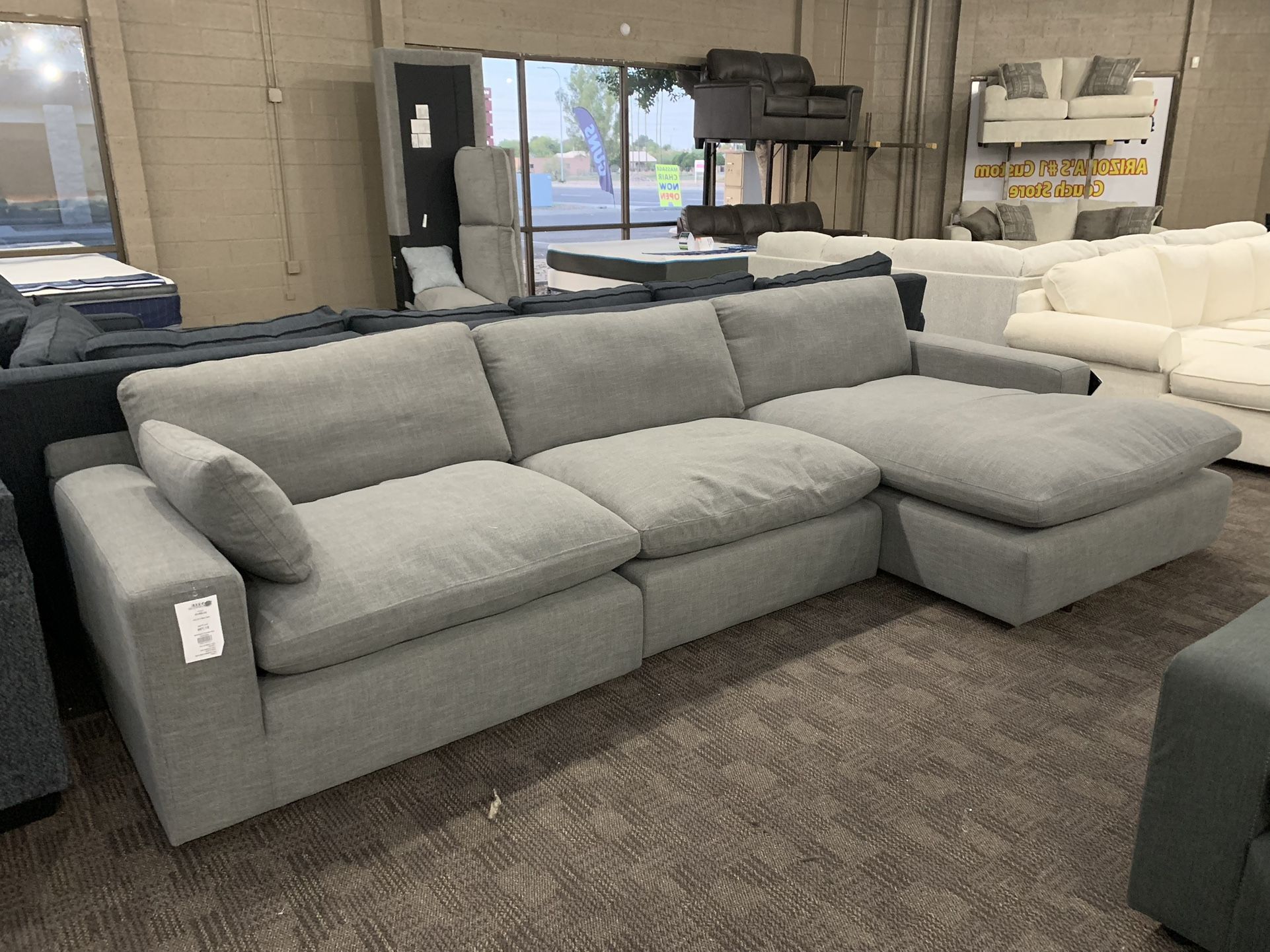 Charcoal Grey Feather Cloud Sectional