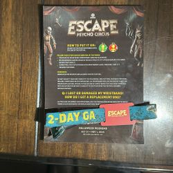 Escape Psyco Circus Rave wristband