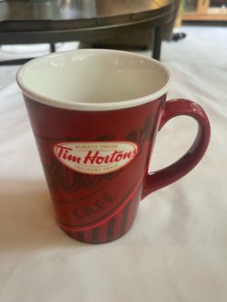 Tim Hortons 2008 Limited Edition Coffee Mug #008 Brown Red Striped Cup