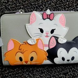 Disney Parks Retired Disney Cats Marie Figaro Oliver Loungefly Wallet