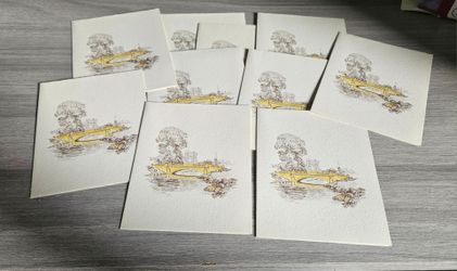 Vintage Sympathy Acknowledgment Cards Lot Of 10 Bridge Design Unused