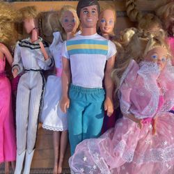 Lot 9 1980s Barbies And One 1978 Darcy Doll