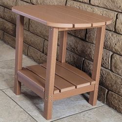 Weather Resistant Outdoor Side Table / 2 Tier Storage Shelf