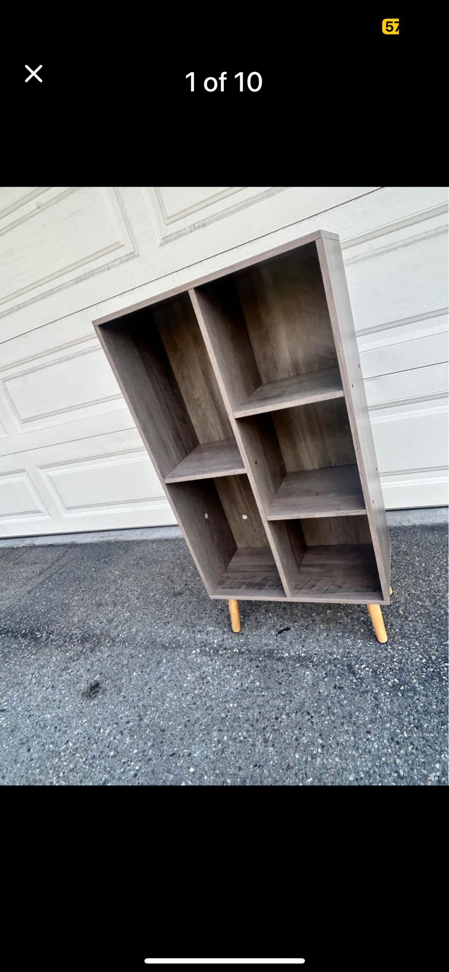 5 Cube Small Bookshelf,3 Tier Mid-Century Modern Bookcase with Legs,Wood Bookshelves Storage Organiz