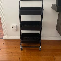Black Movable Cart For Storage