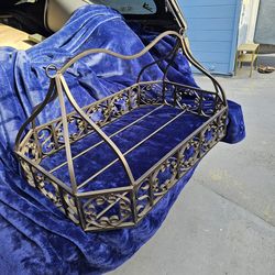 Cookware Pot/Pan Rack, Vintage-style scrolled wrought iron, ceiling mounted, grt cd, heavy duty