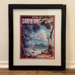 Bud Browne Surfing the 50s Bill Ogden Poster, Framed