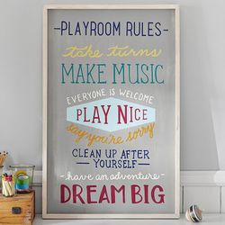 Pottery Barn Playroom Rules Art