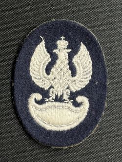 WW2 hat eagle - Polish forces in the west, navy blue backing