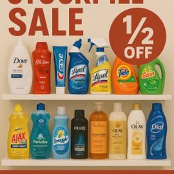 Stockpile Sale  Of Household Amd Personal Care- Half Off Store Price!