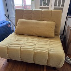 $50 Wayfair Yellow Futon with Memory Foam Topper