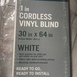 Cordless Vinyl Blind 30 X 64” Ready To Install $10