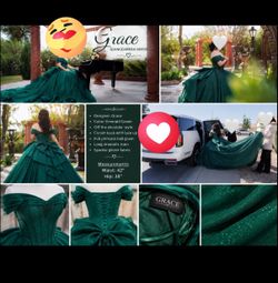 Grace Emerald Green Quinceañera Dress – $900 OBO