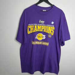 Vintage Y2K Los Angeles Lakers Champions T Shirt Mens XL Purple
