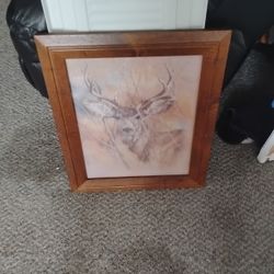 Wall decor painting/drawing of Buck in woods