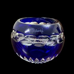 Imperial Faberge Candle Holder Votive blue  Crystal Cut to Clear 