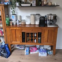 Solid Wood Buffet With Wine Rack