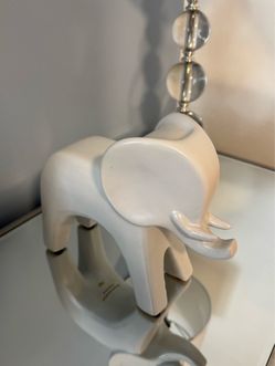 White Ceramic Elephant Figurine
