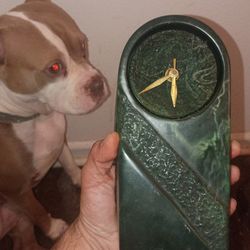 90s green marble quartz antique clock