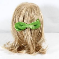 Vintage 1960s Green Velvet-Like Bow – Hair Clip or Clothing Accessory – Retro Mod Style