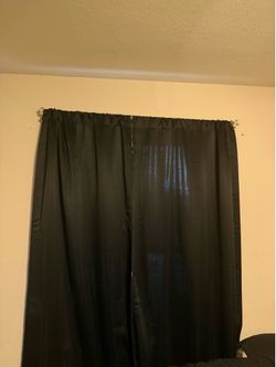 Black Out Curtins with Crystal/Gold Rod