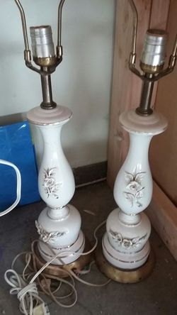 2 nice antique lamps one needs cord fixed other ten that in great condition 40 both firm