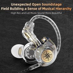 Brand new Conch In-Ear Monitor Headphones Hi-Res Audio & Crystal Clear Vocals Hi-Fi Bass Earphones for Musicians & Gaming Detachable Cable Zinc Alloy 