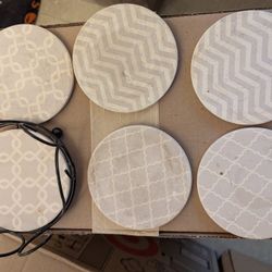 6 Coasters + Holder