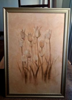 Cheri Blum White Tulips Framed Art Print – 27.5" x 39.5"