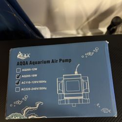 AQQA Powerful Aquarium Air Pump, 4 Air Outlets, Adjustable Oxygen Aerator with Complete Accessories for Large Fish Tanks, Ponds & Seafood Markets (12W