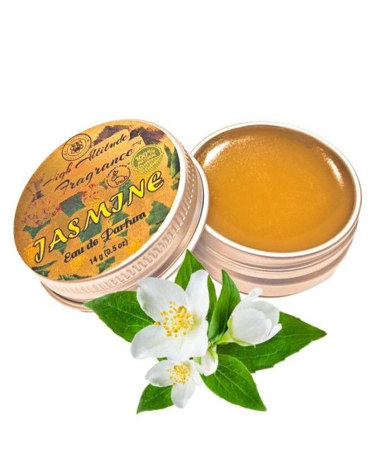 JASMINE Perfume - Eau de Parfum - Solid Balm - Natural Essential Oils Aromatherapy Fragrance (Grandiflorum, Sambac, Gardenia, Magnolia, White Champaca