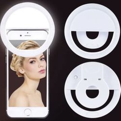 LED Light Ring with USB Phone Charger Selfie Light Compatible with iPhone Samsung Xiaomi Poco