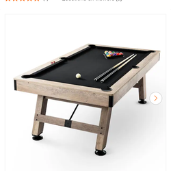 SKYSHALO Billiards Table, 7 ft. Pool Table, Adjust Legs Stable Billiards Table, Pool Table Set Includes Balls, Cues