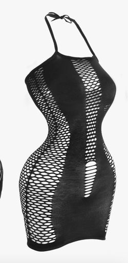 Women's Lingerie Fishnet Dress See Through Chemise Fishnet Bodysuit for Women Mesh Babydoll Mini Tube Dress