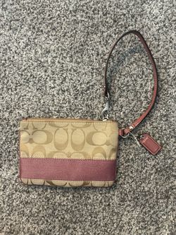 Coach Wristlet with Purple/Mauve Stripe, Pre-Owned