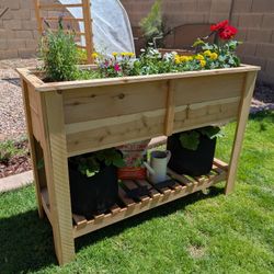 32" Tall Raised Cedar Planter Garden Bed 47" x 14"
