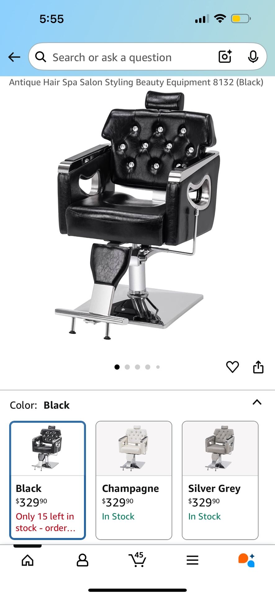 Barber/stylist Chair