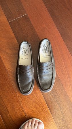 COLE HAAN Grand Os Pinch Marine Classic Brown Leather Boat Loafers